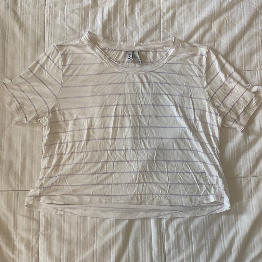 Zella Purple Stripe Crop Top